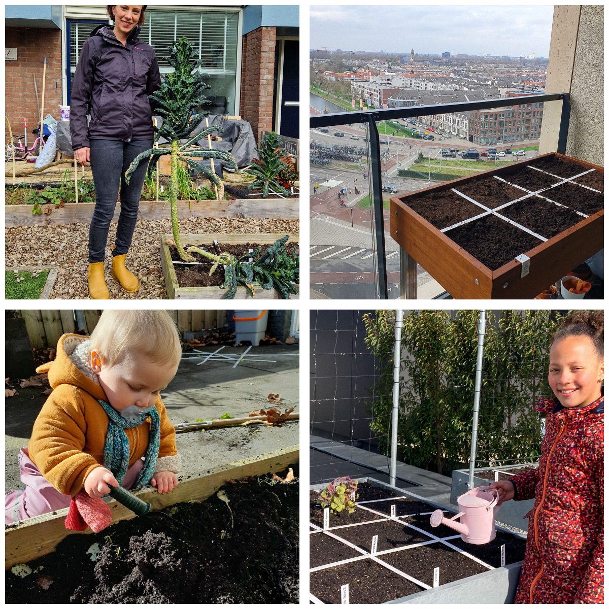 Foto's van de Makkelijke Moestuin community half maart