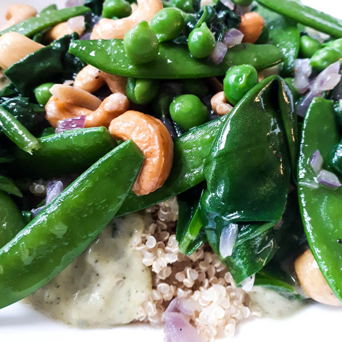 Quinoa salade met groene groentes