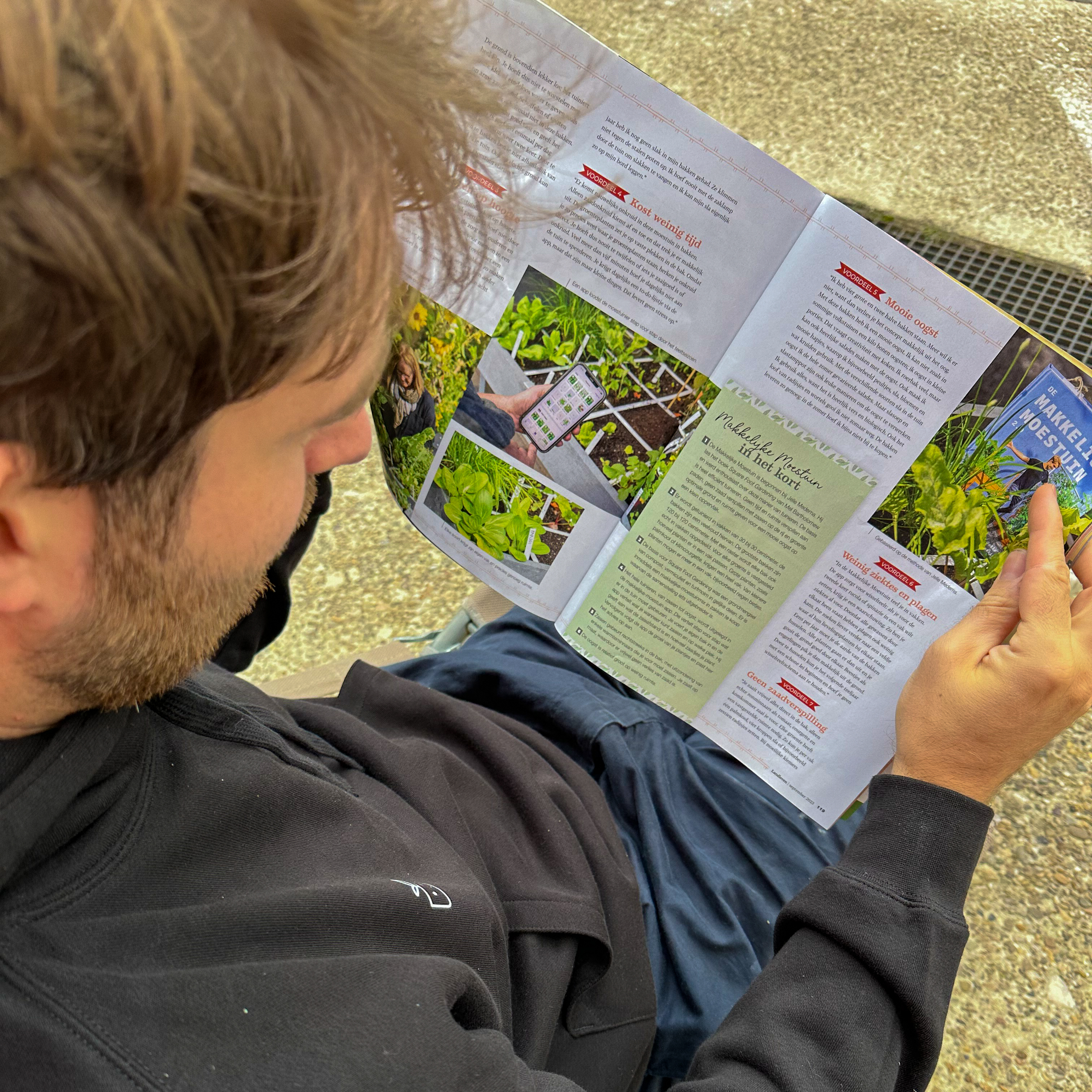 Het artikel over Silvia's Makkelijke Moestuin in het septembernummer van Landleven