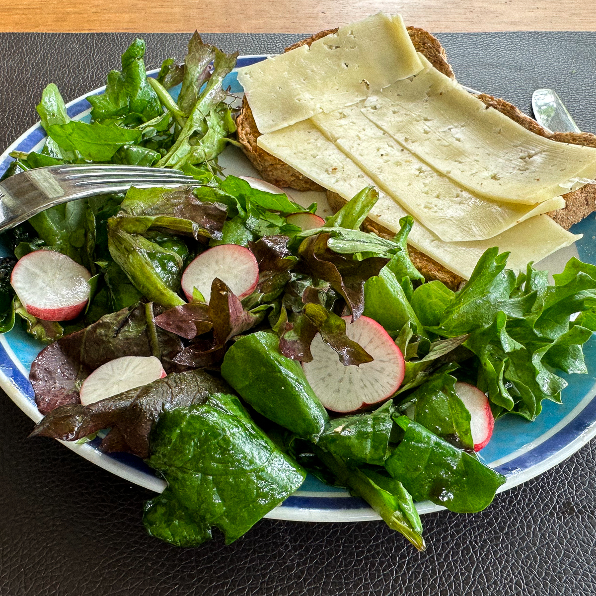 Lunchsalade uit de Makkelijke Moestuin met Salanova pluksla, spinazie, rucola en radijs