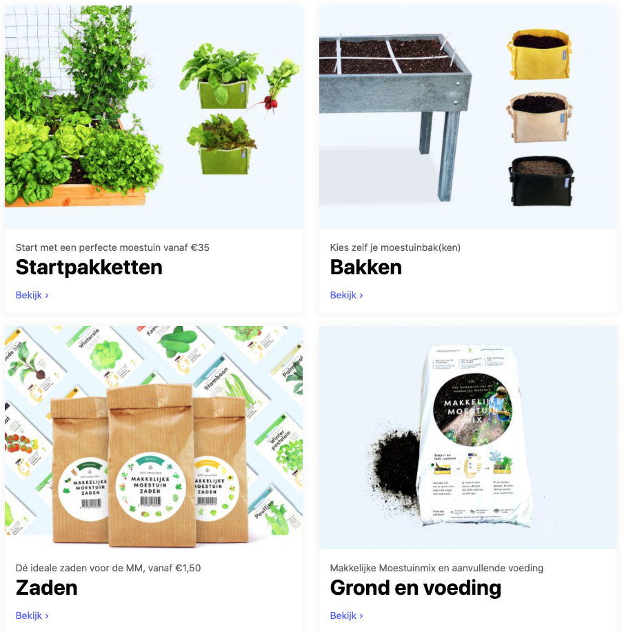 Alle materialen voor een schooltuin vind je in de shop van de Makkelijke Moestuin