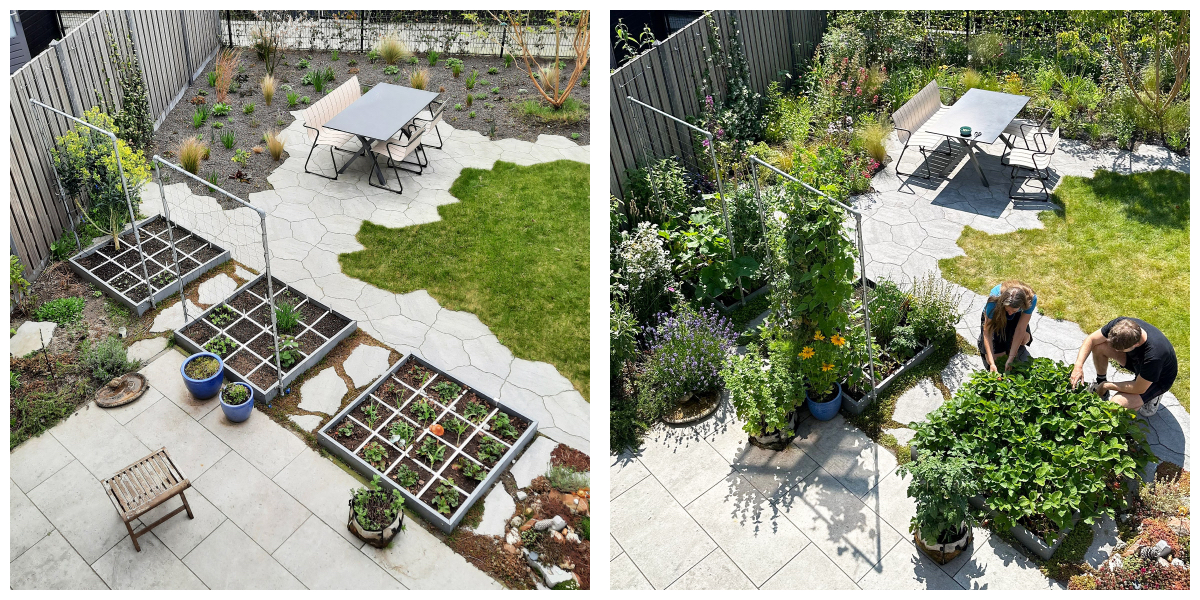 De Makkelijke Moestuinbakken van Moesmuis bij haar nieuwbouwhuis