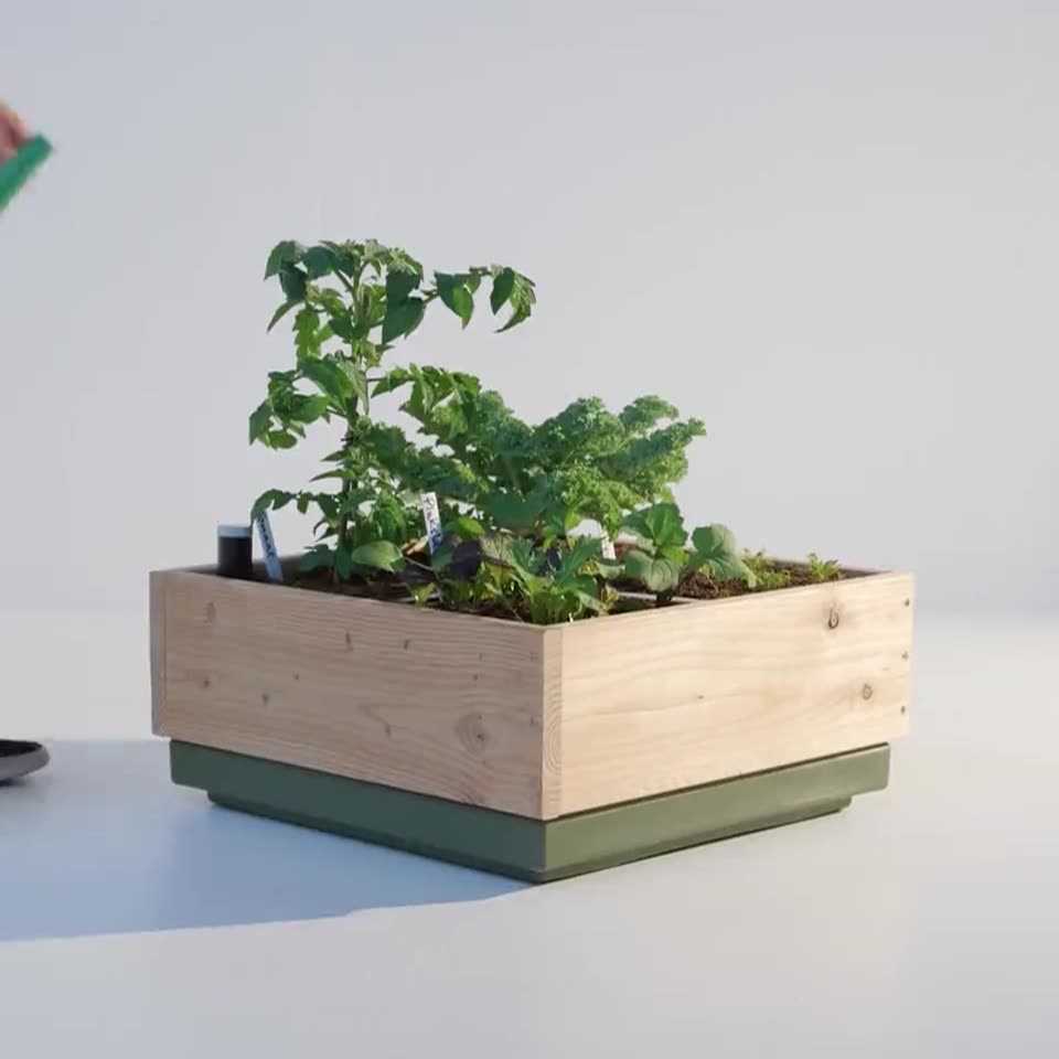 Moestuinbak 4 vakken - met waterreservoir