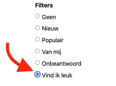 Zoekfilters in de community