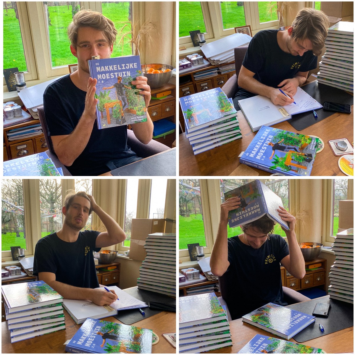 Signeren van het nieuwe Makkelijke Moestuinboek