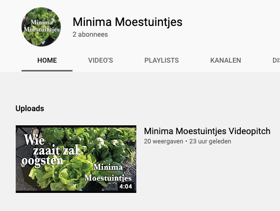 Videopitch voor Minima moestuintjes