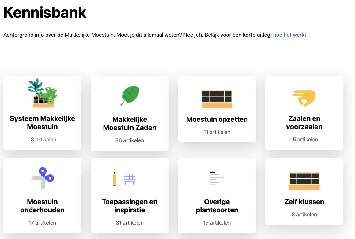 De nieuwe kennisbank van de Makkelijke Moestuin