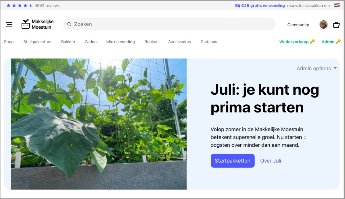 Site Makkelijke Moestuin in juli