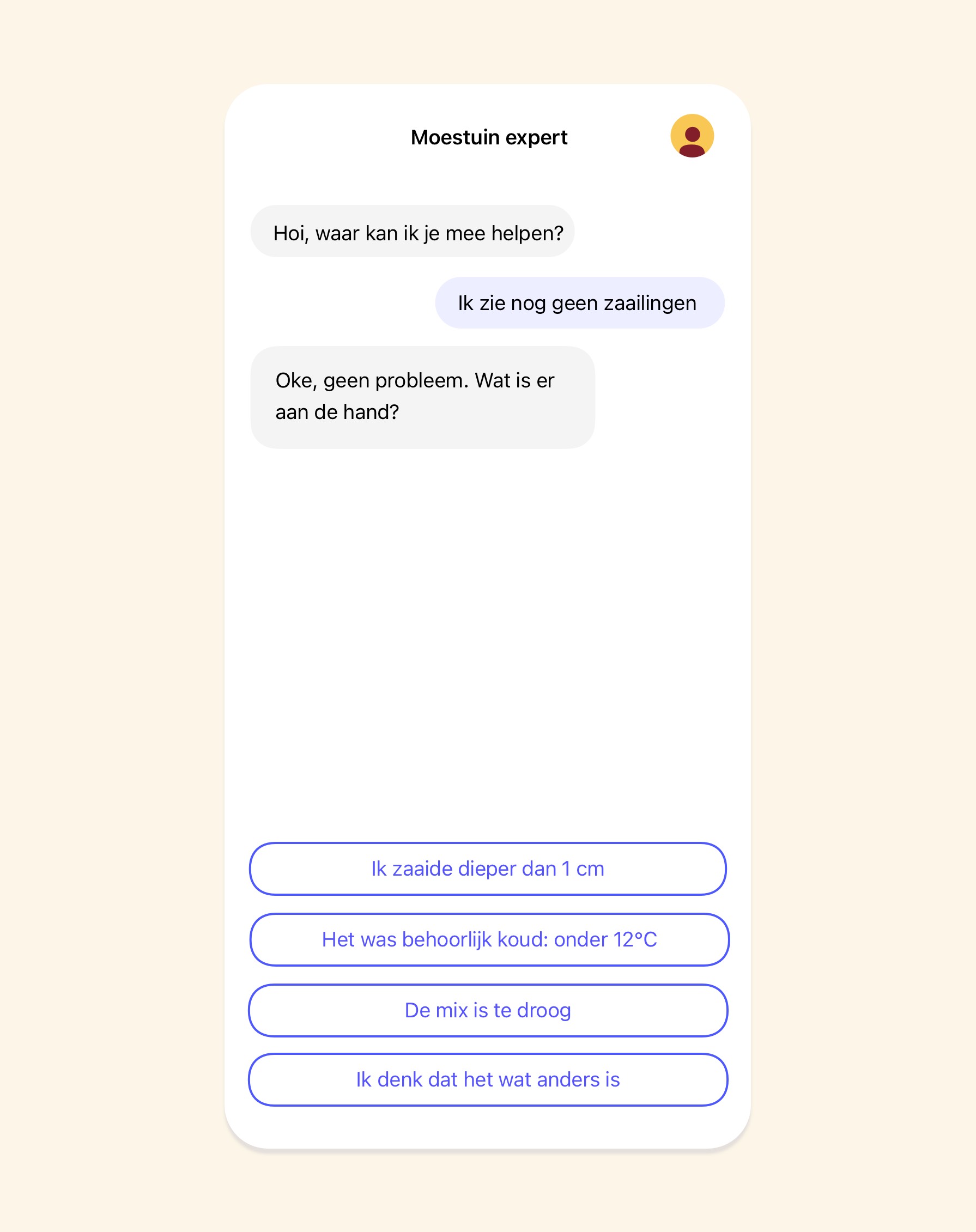 De Makkelijke Moestuin app lost samen met jou de problemen op waar je tegen loopt.