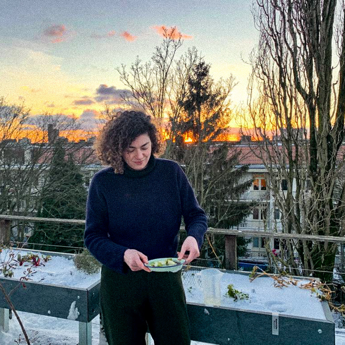 Cavelonero puts out seeds and fruit for the birds